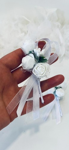 Blumen anstecker weiß - blumen,