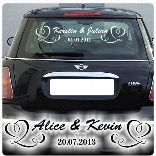 Auto aufkleber namen hochzeit - aufkleber,
